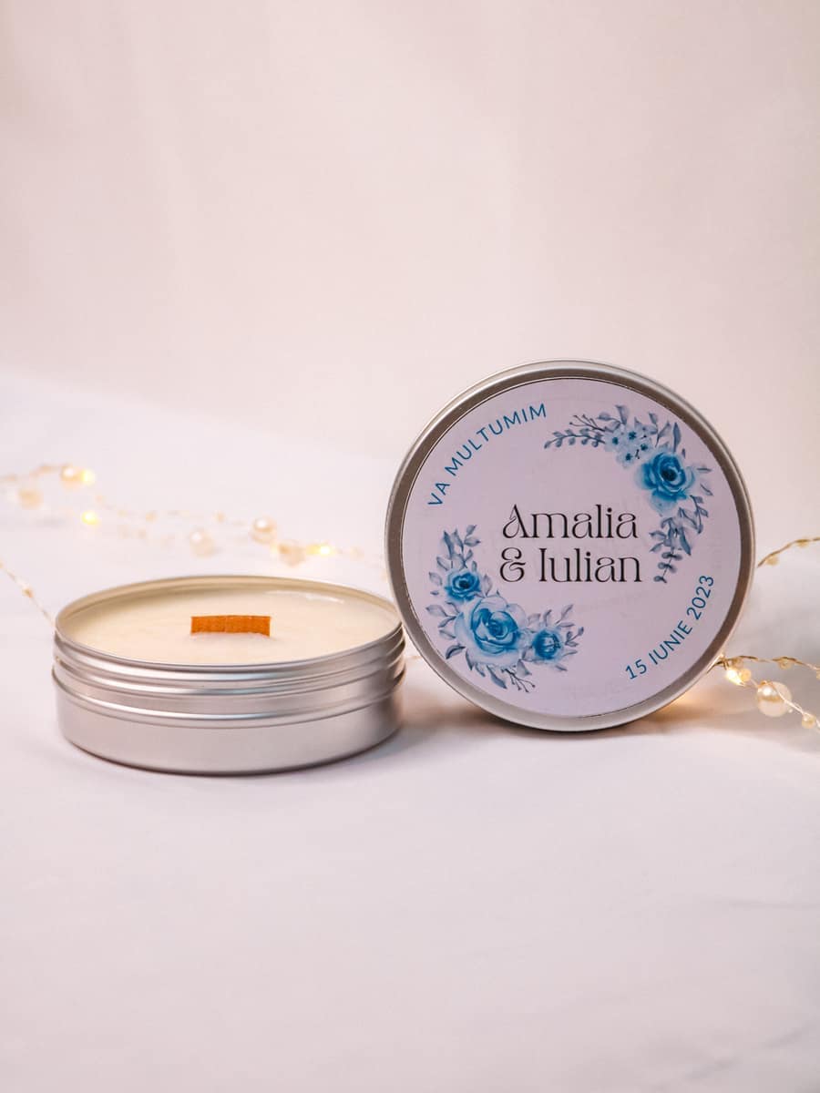 Marturii Nunta lumanare Cutiuta metalica 100g - imagine 17